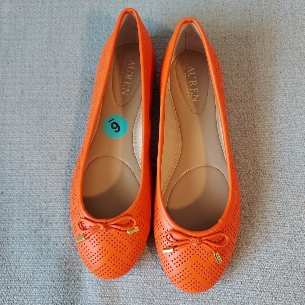 LAUREN Ralph Lauren jayna leather ballet flats